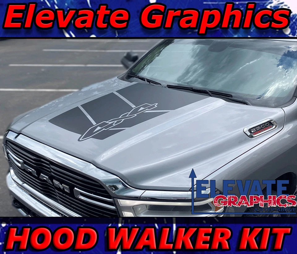For Dodge Ram 1500 & 2500 Stripes Hood Decals Vinyl Graphics Stickers 2019-2025 - Image 1 of 4