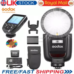 Godox V1 V1Pro S 2.4G TTL 1/8000 HSS Round Head Speedlite+Xpro-S Flash Trigger - Picture 1 of 13