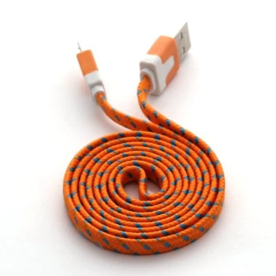 Cable cargador trenzado plano NTJ 3 PIES DE LARGO para MICRO USB samsung galaxy s6+ edge s7 Foto 1 de 4