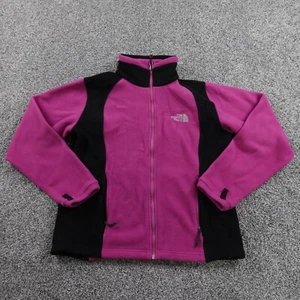 North Face Sweater Womens M Purple Black Outdoor Fleece Zip Sweatshirt Jacket - Picture 1 of 11