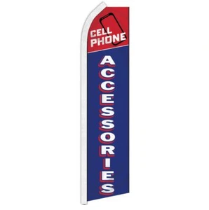 10 x "CELL PHONE ACCESSORIES" advertising super flag swooper banner business r/b - Picture 1 of 10