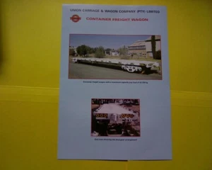 Union Carriage & Wagon Company ROLLING STOCK model / specs sales brochure sheet - Bild 1 von 3