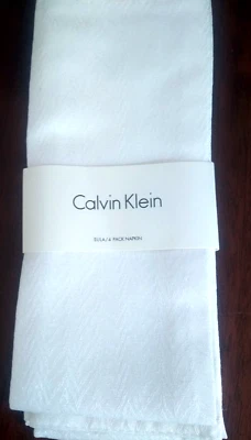  Paquete de 4 servilletas de tela Calvin Klein Sula ~ Chevron beige claro ~ 20"x20" NUEVO Foto 1 de 4