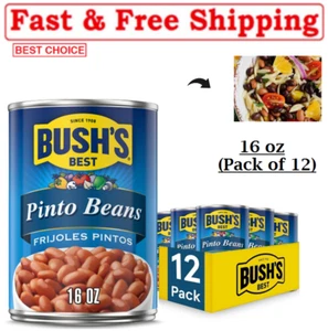(Pk 12) BUSH'S BEST fagioli pinto in scatola fonte di fibra proteica a base vegetale, 16 oz - Foto 1 di 6