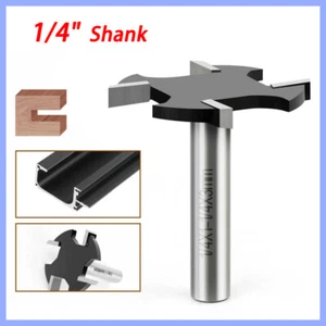 1/4" 6.35mm Shank T Slot Cutter Slotting Biscuit Router Bit Spoilboard Surfacing - Picture 1 of 12