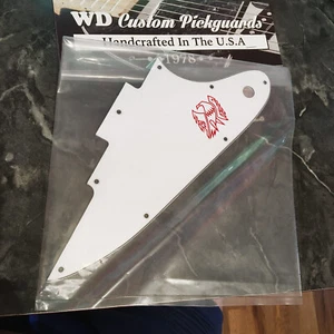 Golpeador blanco de 3 capas para Gibson Firebird Studio 2004-2008 con calcomanía Firebird - Imagen 1 de 8