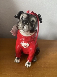 "Blue Sky Clayworks Negro Perro Rojo "AMOR" Suéter Día de San Valentín Figura decoración - Imagen 1 de 6