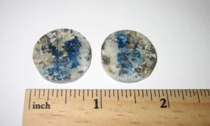 2 Stück POLIERT 23mm x 3mm SCORZALIT KRISTALL STEIN CABOCHON PAAR NH, USA 8,7g *1A - Bild 1 von 13