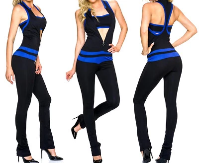 Sexy Overall mit  Bustier + Stirnband 3 Tlg. Sport Event Fitness  SET  34 36 38 - Bild 1 von 4