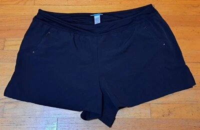 Beach House Womens Swim Shorts Black Bottoms Plus Size 22 Built in Brief Pockets - Image 1 of 4