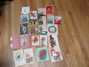 Lote de 21 tarjetas de Navidad usadas de álbum de recortes años 1950-60 - Imagen 1 de 10