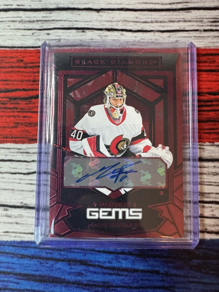 2022-23 Black Diamond Gems Red Signatures /10 Mads Sogaard #RG-MS Rookie Auto RC - Image 1 of 1