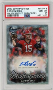 2023 Bowman's Best University Bowman Masterpieces Auto /75 Carson Beck PSA 10 - Picture 1 of 2
