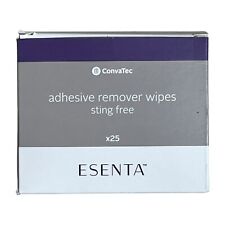NEW ConvaTec ESENTA Adhesive Remover Wipes, Sting-Free, Alcohol-Free, 25ct Box