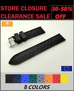 Top Quality Tropical Retro Rubber Strap Waterproof Diver 18-24mm 8 COLORS