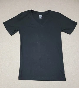 CAPTAIN MORGAN Women's LARGE Black Short Sleeve V Neck Tee- Shirt SPOT - Picture 1 of 8