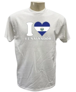 I LOVE EL SALVADOR Heat transfer 100% Cotton Short Sleeve T Shirt Free Shipping - Picture 1 of 6