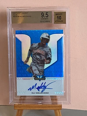 MJ Melendez 2017 Leaf Valiant Blue Refractor Auto 34/35  BGS 9.5  / 10 Rc - Image 1 of 2