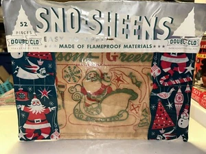 Vintage 50er Jahre SNO-SHEENS Double-Glo WEIHNACHTSMANN FENSTERAUFKLEBER - Bild 1 von 5