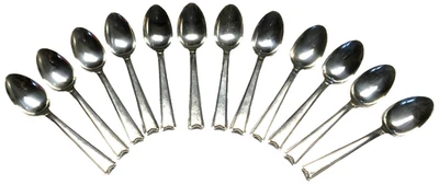 LOT de 12 CUILLERES à dessert métal argenté ERCUIS - Photo 1/4