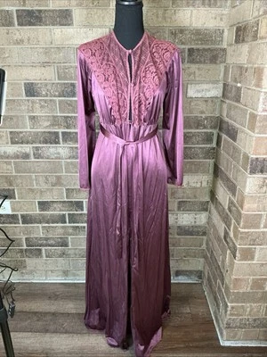 Maxi camisón Vassarette vintage años 70 con bata rojo borgoña talla 36 y 34 Foto 1 de 4