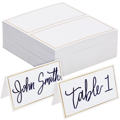 100 Pack Name Cards for Table Setting for Dining Tables, Restaurants, 3.5 x 2 In - Image 1 of 4