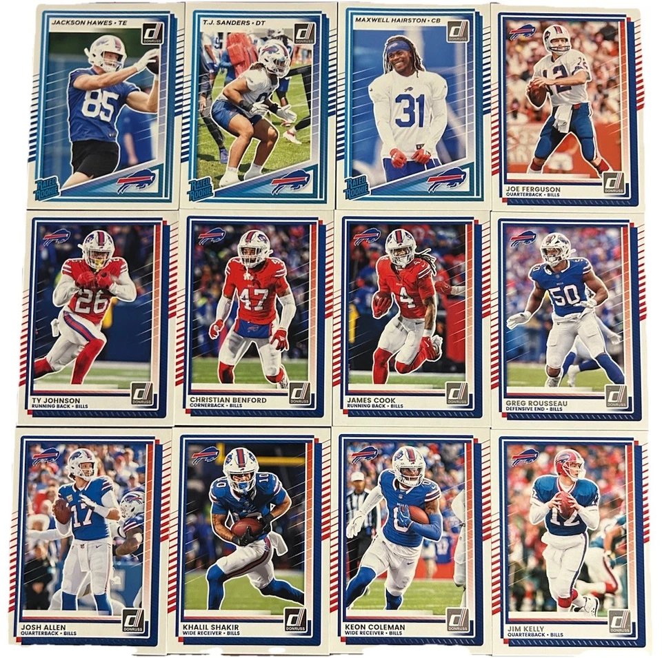 Командный набор 2025 Donruss Football (набор 1-400) Buffalo Bills (12 карт) - Изображение 1 из 1