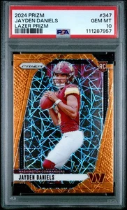 2024 Panini Prizm Lazer Jayden Daniels #347 PSA GEM-MT 10 Rookie RC - Picture 1 of 2