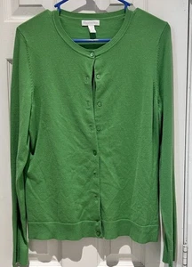 Charter Club Damen grüne Strickjacke Strickpullover mit Knopfleiste Größe Large - Bild 1 von 3