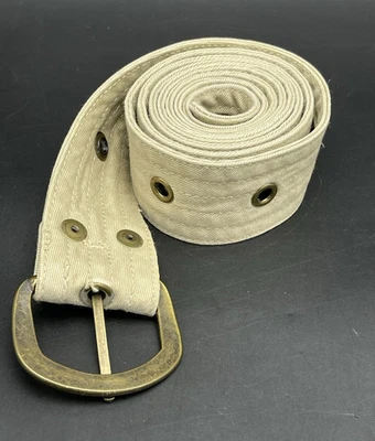 Cinturón vintage de latón con hebilla de 1 agujero tela doblada cinturón para mujer 44" x 1-3/8" Foto 1 de 2