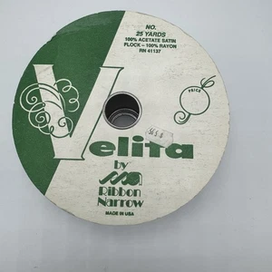 Flocked Velvet Black Ribbon Velita Waterproof 25 Yards Holiday Christmas NEW - Picture 1 of 5