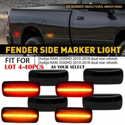 4-40X Luces traseras LED marcadoras laterales delanteras para Dodge RAM 2500HD 3500HD 2010-2018 EE Foto 1 de 4