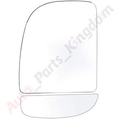 Left Upper+Lower Towing Mirror Glass For 2002-14 Ford Econoline E-Series Flat LH - Image 1 of 4