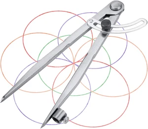 Leather Compass, Anreißzirkel Große Bleistift Markierung Zirkel Mit Bleistifthal - Bild 1 von 12