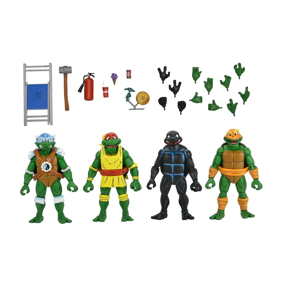 NECA TMNT Cartoon Stump Wrestling Turtles 4 Pack INSTOCK