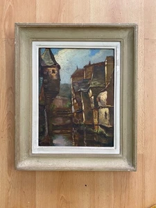 OIL PAINTING PANEL SIGNED F. TRAULT RIVIERE LE STEIR QUIMPER - Picture 1 of 8