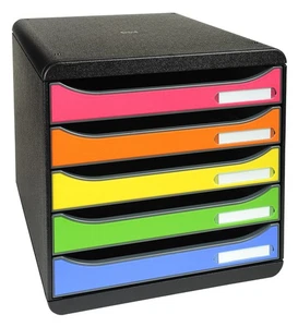 Exacompta Big Box Plus 5 Drawer Set Open Black/Harlequin - Afbeelding 1 van 1