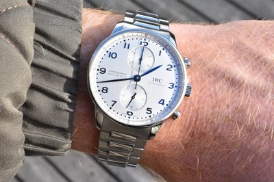2021 IWC Portugieser Chronograph 41mm Stainless Steel White Dial IW371617 FS - Image 1 of 4