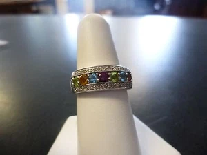REAL Diamonds Rainbow tanzanite ring marked EA - Picture 1 of 1