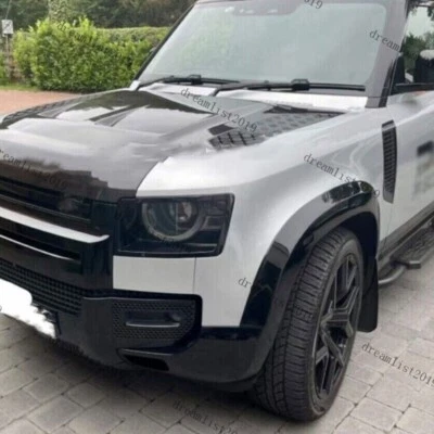 FOR LAND ROVER DEFENDER 110 L663 GLOSS BLK WHEEL ARCHES FENDER FLARE TRIMS 2020+ - Image 1 of 4