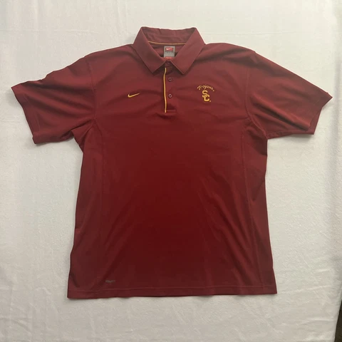 VINTAGE USC Trojans Nike Team Fit Polo Shirt Mens Size XL Red Yellow Men’s Polo Cover