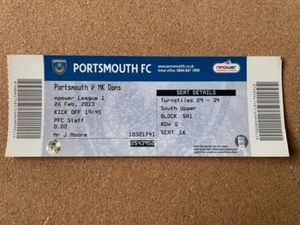 2012/13 PORTSMOUTH V MILTON KEYNES DONS 26-02-2013 LEAGUE 1 MATCH TICKET - Picture 1 of 1