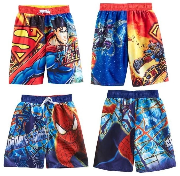 Spiderman or Superman Board Shorts Swim Trunks ~ Size 10/12  ~ New With Tags  - Image 1 of 1