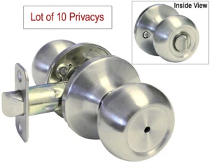 10 pomelli tondi Privacy nichel satinato serrature porta spazzolato camera da letto bagno leva pomello - Foto 1 di 2