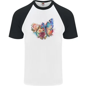 Camiseta De Béisbol Para Hombre Con Cruz Cristiana Y Mariposa Con Flores - Imagen 1 de 9