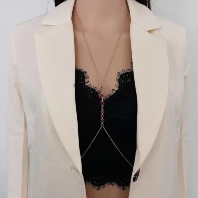 Мода женщин тела цепочка кроссовер ремень красный круглый круг ожерелье талии 1712 - Изображение 1 из 4