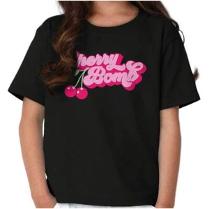 Cute Vintage Retro Fruit Y2K Cherry Bomb Girls Youth Crewneck T Shirts Tees - Picture 1 of 7