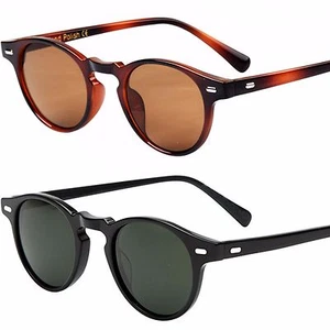  Hochwertige klassische Vintage runde ovale Gläser Schlüsselloch Retro polierte Sonnenbrille - Bild 1 von 4