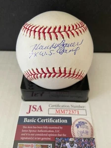 HANK BAUER SIGNED RAWLINGS BASEBALL AUTOGRAPHED JSA COA INSCB 7X WS CHAMP YANKEE - Picture 1 of 4