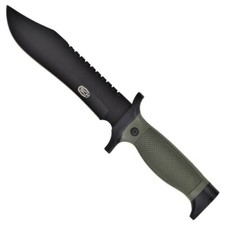 COLTELLO  CACCIA LAMA FISSA IN ACCIAIO CONFODERO RIGIDO IN PLASTICA